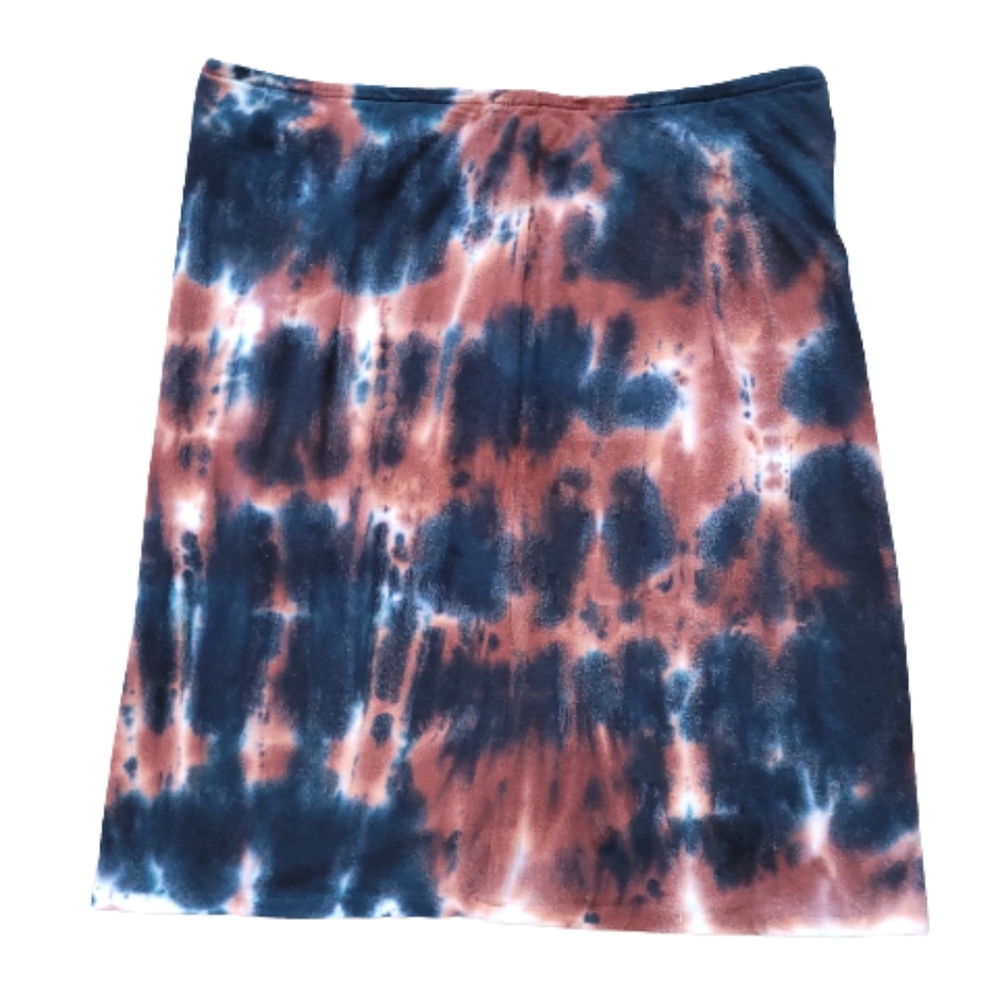 Earthbound Brown & Blue Tie Dye Mini Skirt Size Small EUC